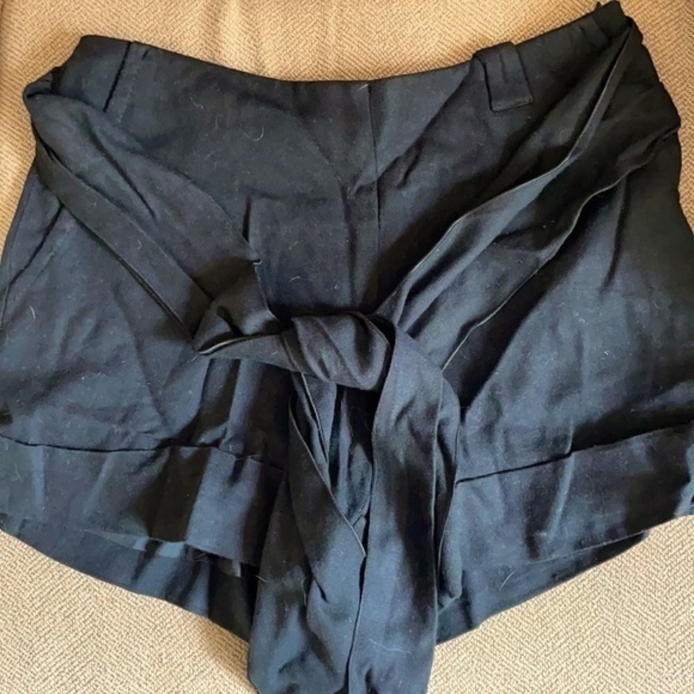 Trina Turk Black Tie Waist Shorts